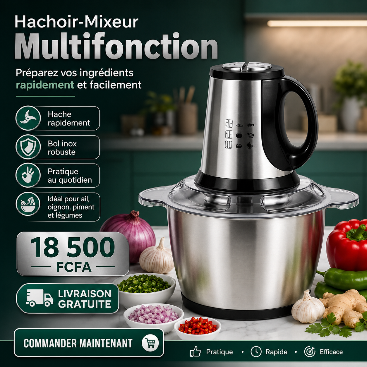 Hachoir-Mixeur Multifonction