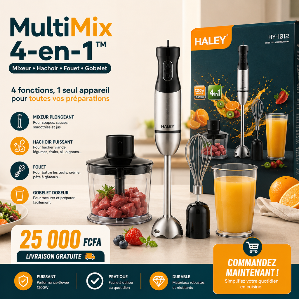 MultiMix 4-en-1™ (Mixeur, Hachoir, Fouet, Gobelet)