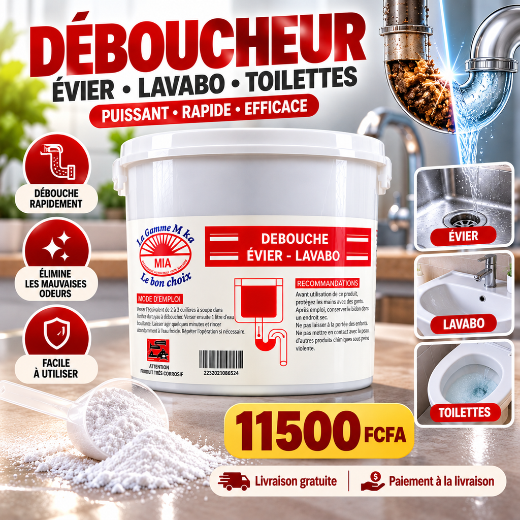 Débouche Évier-Lavabo – Déboucheur en Poudre à Action Rapide