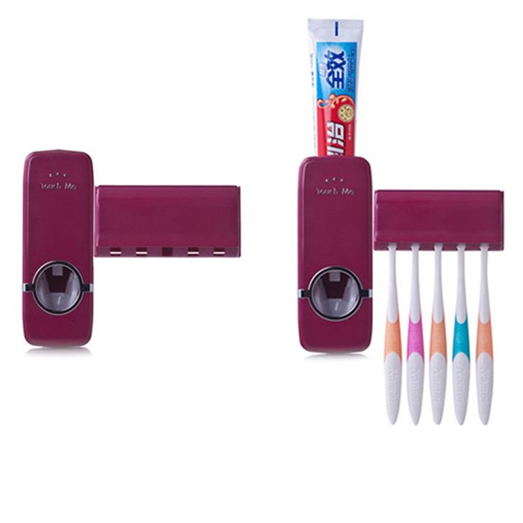 Distributeur de dentifrice + support mural pour brosses à dents.
