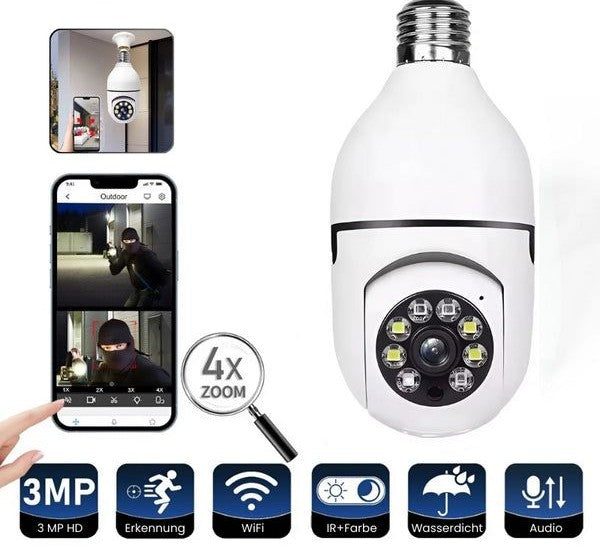 Caméra Ampoule Intelligente 360°HD