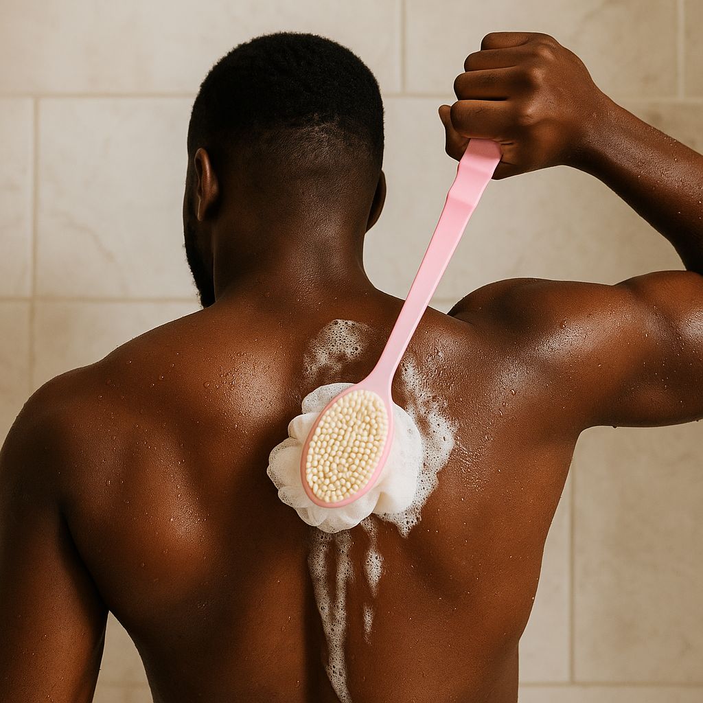 Brosse de bain à long manche – Pour dos et corps