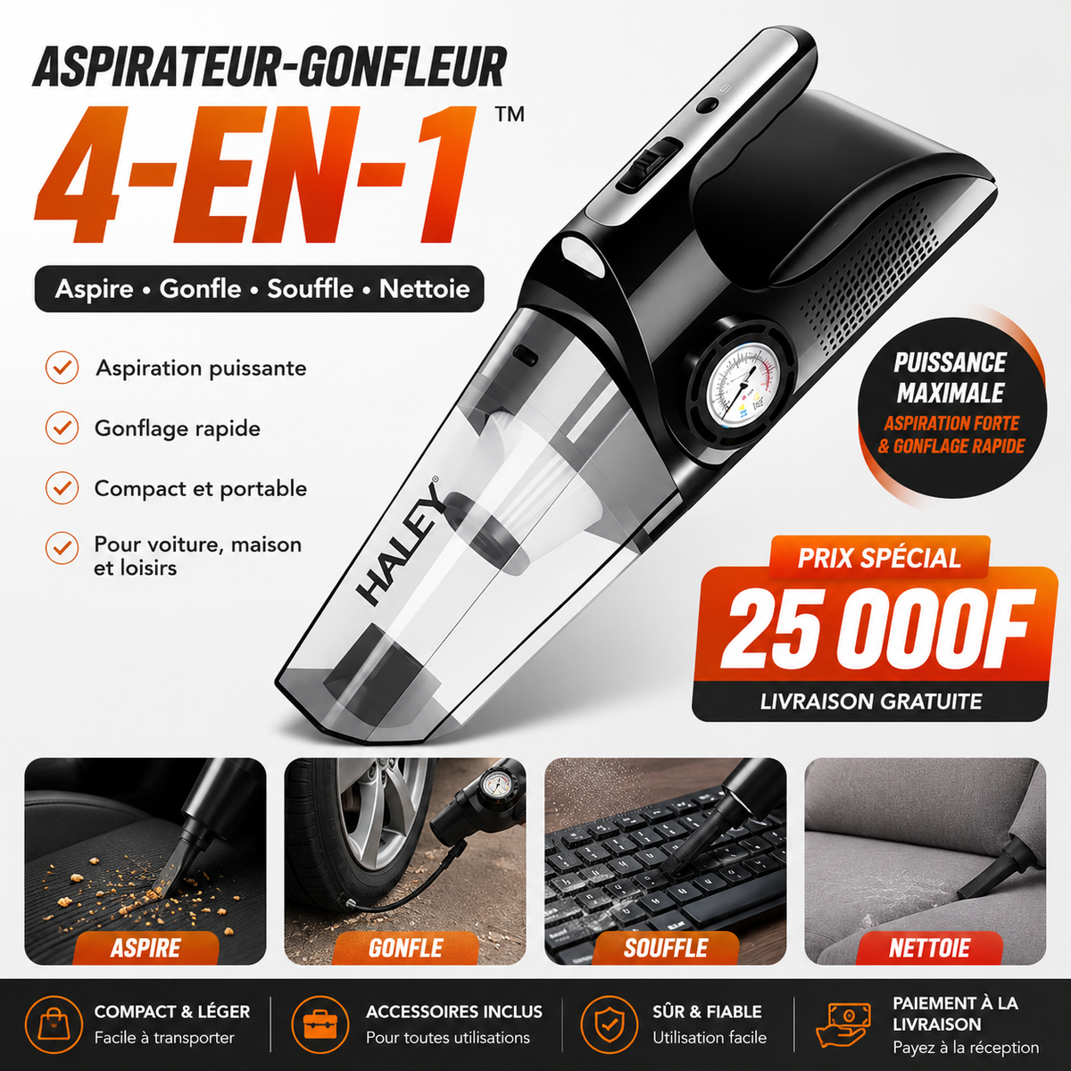 Aspirateur-Gonfleur 4-en-1™